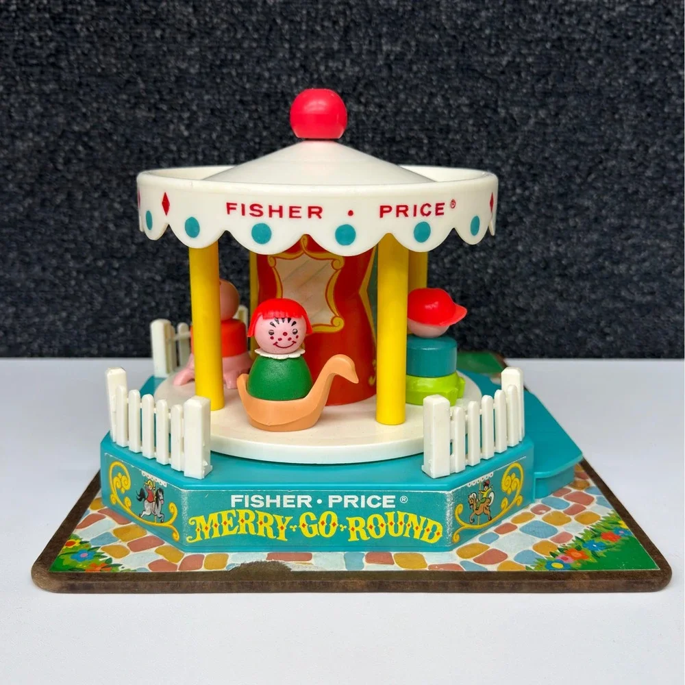 Vintage 1972 Fisher Price Little People Musical Merry-Go-Round Toy 991 Playset